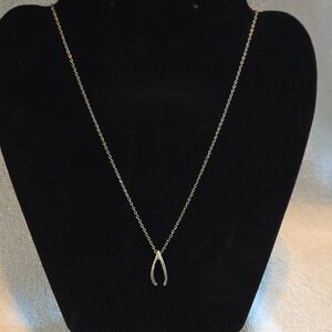 18" Silver Wishbone Pendant Necklace